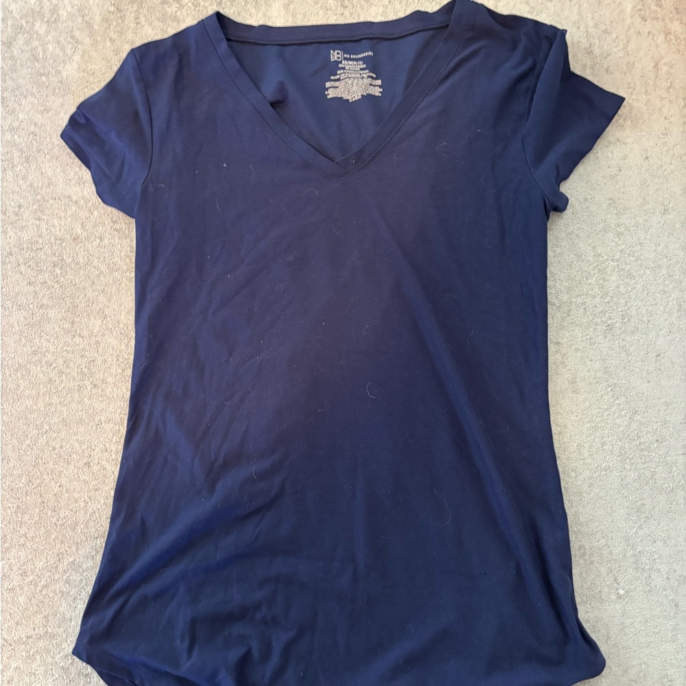 No Boundaries Dark Blue V-Neck Short Sleeve Tee